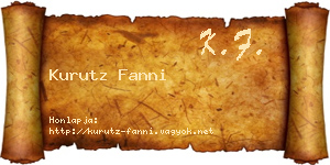 Kurutz Fanni névjegykártya