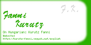 fanni kurutz business card